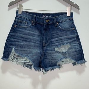 Nobo high rise distressed jean shorts